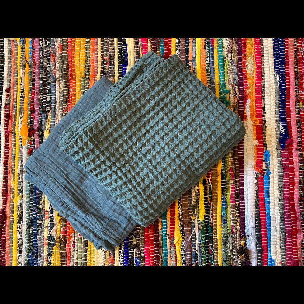 balsam waffle knit baby blanket and balsam swaddle, Buttery soft and handmade